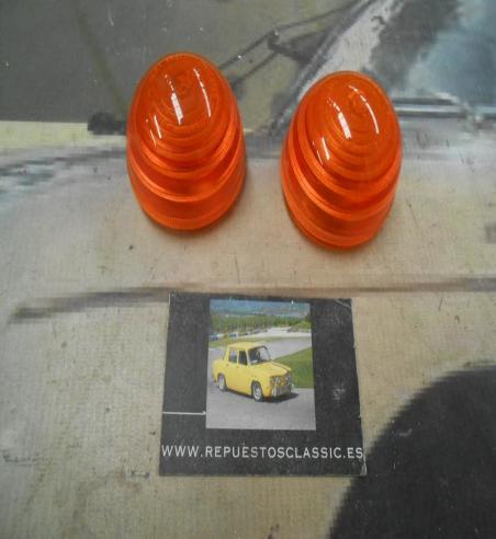 PI127 PI4 JUEGO TULIPAS PILOTO REDONDO INTERMITENTE AMBAR CAMION TRACTOR REMOLQUE CARAVANA MEDIDA 51x45mm ROSCA EXTERIOR GRUESA