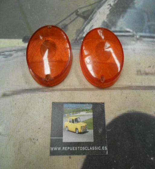 PI142* PI4 JUEGO TULIPAS PILOTO REDONDO INTERMITENTE CAMION REMOLQUE TRACTOR CARAVANA AMBAR MEDIDA 74x20mm