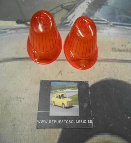 PI146 PI4 JUEGO TULIPAS AMBAR PILOTO REDONDO INTERMITENTE CAMION REMOLQUE TRACTOR CARAVANA AMBAR YORKA W5665 MEDIDA 72x45mm