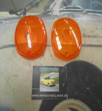 PI148 PI4 JUEGO TULIPAS PILOTO REDONDO INTERMITENTE CAMION REMOLQUE TRACTOR CARAVANA AMBAR YORKA 6043 MEDIDA 73x20mm
