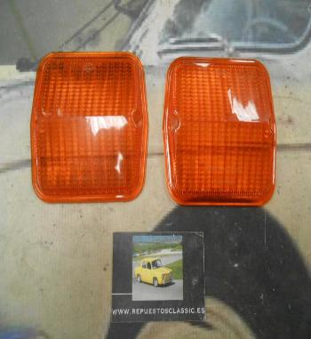 PI152 PI4 JUEGO TULIPAS PILOTO CUADRADO INTERMITENTE CAMION REMOLQUE CARAVANA TRACTOR HELLA MEDIDA 115x105x20mm AMBAR