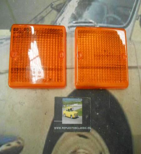 PI153 PI4 JUEGO TULIPAS PILOTO CUADRADO INTERMITENTE CAMION REMOLQUE CARAVANA TRACTOR YORKA MEDIDA 129x104x20mm AMBAR