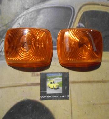 PI180 PI4 JUEGO TULIPAS PILOTO DELANTERO MERCEDES DKW F1000 AMBAR MEDIDA 171x92mm