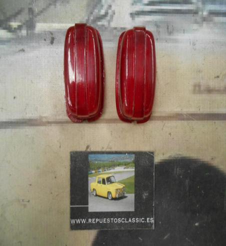 Pi219P4 JUEGO TULIPAS PILOTO OVALADO CAMION AUTOBUS CARAVANA TRACTOR REMOLQUE COLOR ROJO MEDIDA 64x40x27mm