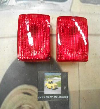 PI233 PI4 JUEGO 2 TULIPAS CON REFLECTANTE PILOTO TRASERO CUADRADO COLOR ROJO CAMION AUTOBUS TRACTOR REMOLQUE CARAVANA MARCA RIND