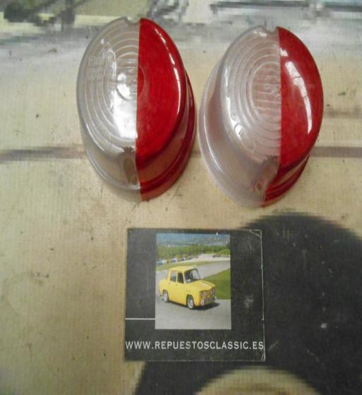 PI250 PI4 JUEGO TULIPAS PILOTO REDONDO LATERAL CAMION REMOLQUE CARAVANA LUZ POSICION BICOLOR ROJO/BLANCO MODELO IRZO 75x40mm DE 