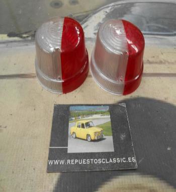 PI250 PI4 JUEGO TULIPAS PILOTO REDONDO LATERAL CAMION REMOLQUE CARAVANA LUZ POSICION BICOLOR ROJO/BLANCO MODELO IRZO 75x40mm DE 