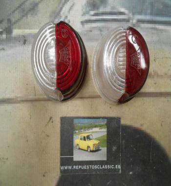 PI252 PI4 JUEGO TULIPAS PILOTO REDONDO LATERAL CAMION REMOLQUE CARAVANA LUZ POSICION BICOLOR ROJO/BLANCO MODELO IRAZU 331/BC 75x