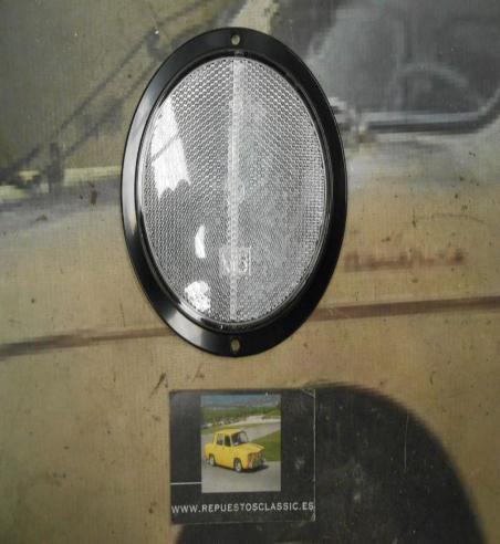 PI308* PI4 CATADIOPTRICO REDONDO COLOR BLANCO CAMION AUTOBUS REMOLQUE TRACTOR CARAVANA MEDIDA 130mm DE TORNILLO A TORNILLO 120mm