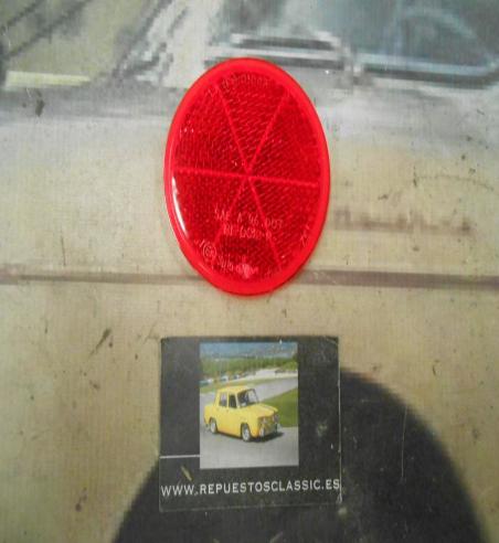 PI316 PI4 CATADIOPTRICO REDONDO CAMION AUTOBUS REMOLQUE CARAVANA TRACTOR MEDIDA 80mm ADHESIVO COLOR ROJO MARCA RINDER 704R.00