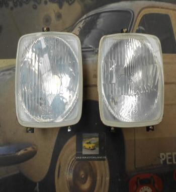 PI326 PI4 JUEGO FAROS CUADRADOS CRUCE RINDER 9628.11 OPTICA C-E9 1046 CAMION AUTOBUS TRACTOR MEDIDA 160x160mm EUROPEO