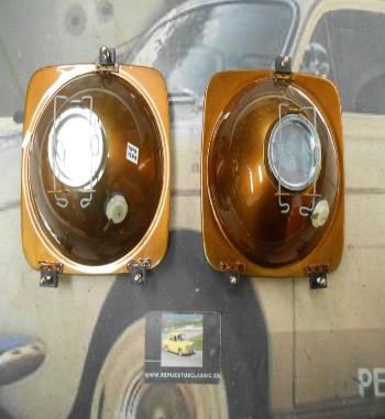 PI326 PI4 JUEGO FAROS CUADRADOS CRUCE RINDER 9628.11 OPTICA C-E9 1046 CAMION AUTOBUS TRACTOR MEDIDA 160x160mm EUROPEO