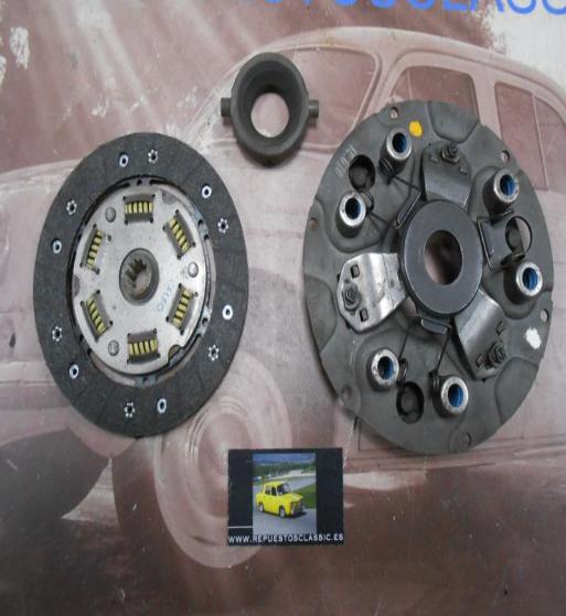 KE76 KIT EMBRAGUE 6 MUELLES RENAULT 4CV, DAUPHINE, GORDINI,  8 PRIMERAS SERIES MEDIDA DISCO 160mm X ESTRIAS 10