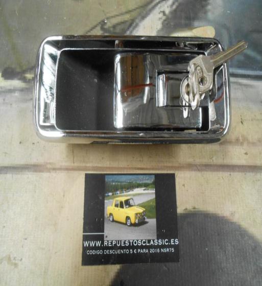 MAN187 MANETA EXTERIOR DELANTERA IZQUIERDA SEAT 132, 1200 CROMO CON LLAVE