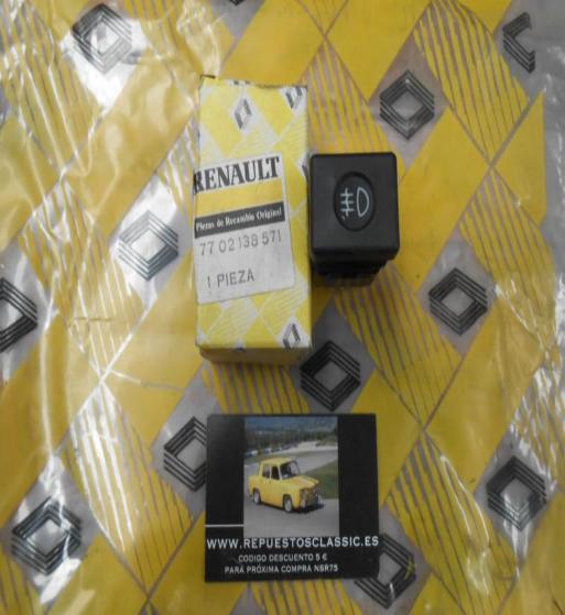 OR145 BOTON INTERRUPTOR LUZ ANTINIEBLA RENAULT 9, 11 ORIGINAL RENAULT REF. 7702138571