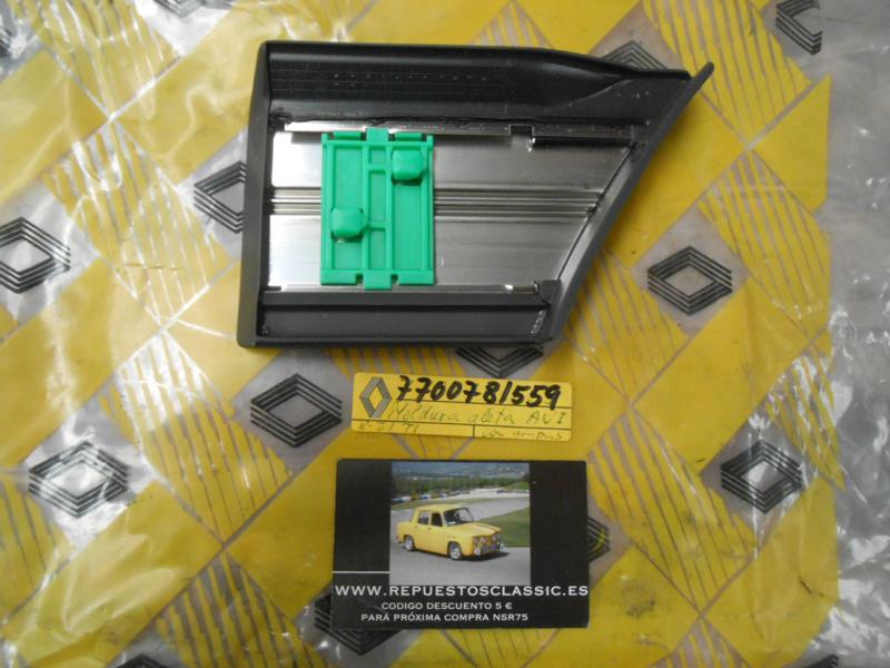 OR158 MOLDURA ALETA DELANTERA IZQUIERDA RENAULT 21 Ti ORIGINAL RENAULT REF. 7700781559 (CON GRAPA)