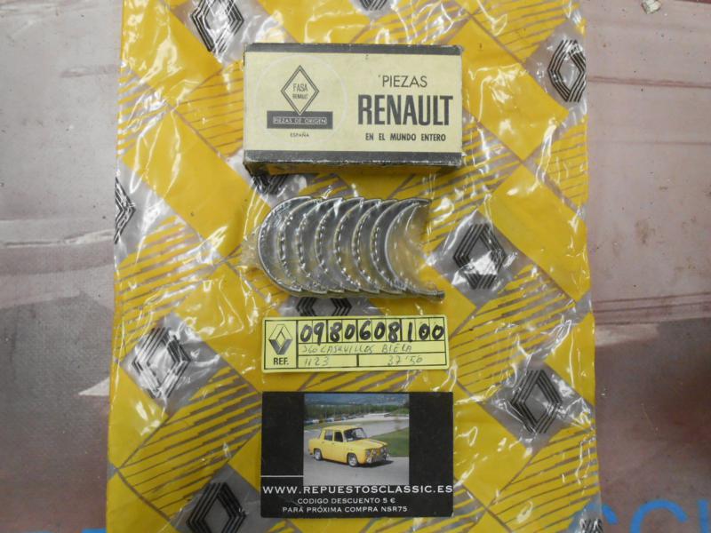 OR275 JUEGO CASQUILLOS BIELA RENAULT 4 1123 SOBRE MEDIDA 37,50 ORIGINAL RENAULT REF. 0980608100
