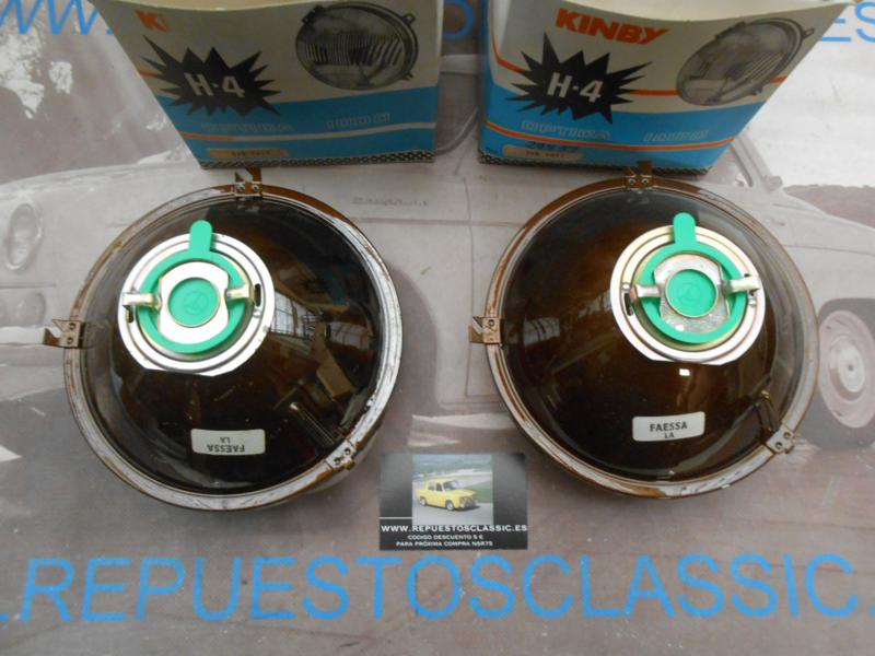 ISI08 JUEGO OPTICAS FAROS KINBY SIMCA 1000 , 1200 ANCLAJE HELLA H4 REF. YFE1812