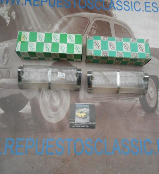ISI19 JUEGO TULIPAS PILOTOS DELANTEROS SIMCA 1200 BLANCAS , METALIZADO