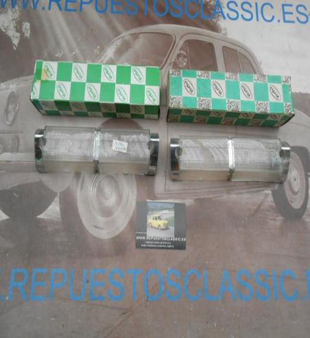 ISI19 JUEGO TULIPAS PILOTOS DELANTEROS SIMCA 1200 BLANCAS , METALIZADO