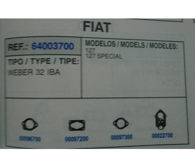 3700 KIT JUNTAS CARBURADOR WEBER 32 IBA
