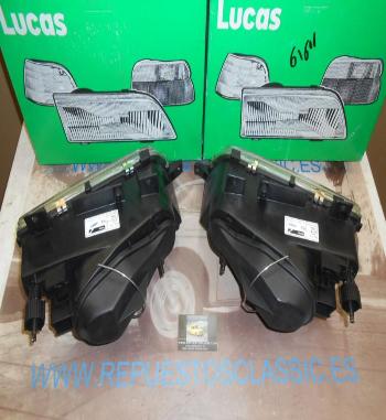 IP03 P1 JUEGO FAROS PEUGEOT 405 88-->92 LUCAS LXB212/LXB213 H4 REGULACION MANUAL