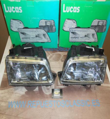 IP05 P1 JUEGO FAROS PEUGEOT 405 88-->92 LUCAS LXB222/LXB223 H4 REGULACION HIDRAULICA