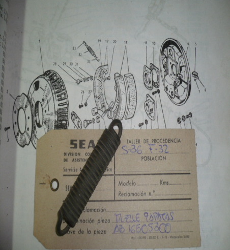 COF14 AB 16505300 MUELLE ZAPATAS FRENO SEAT 1400 (FIG. 32)