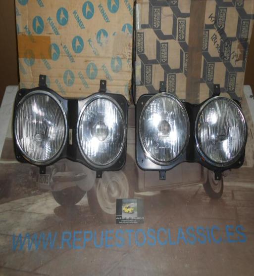 ISE16 JUEGO 4 FAROS KINBY H1 CON CERQUILLO Y SOPORTES SEAT 132 1ª SERIE