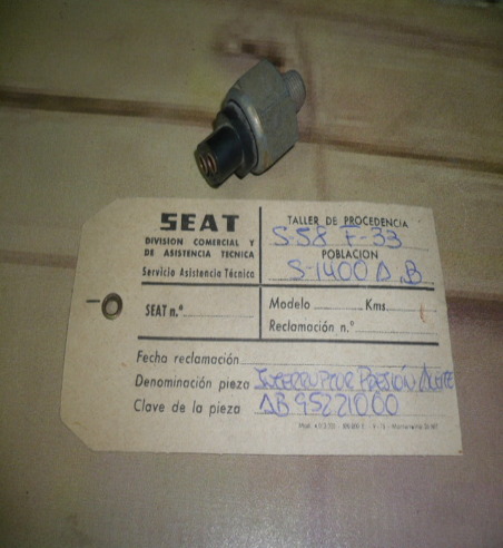 COF16 AB 95221000 INTERRUPTOR PRESION ACEITE SEAT 1400 A Y B (FIG. 33)