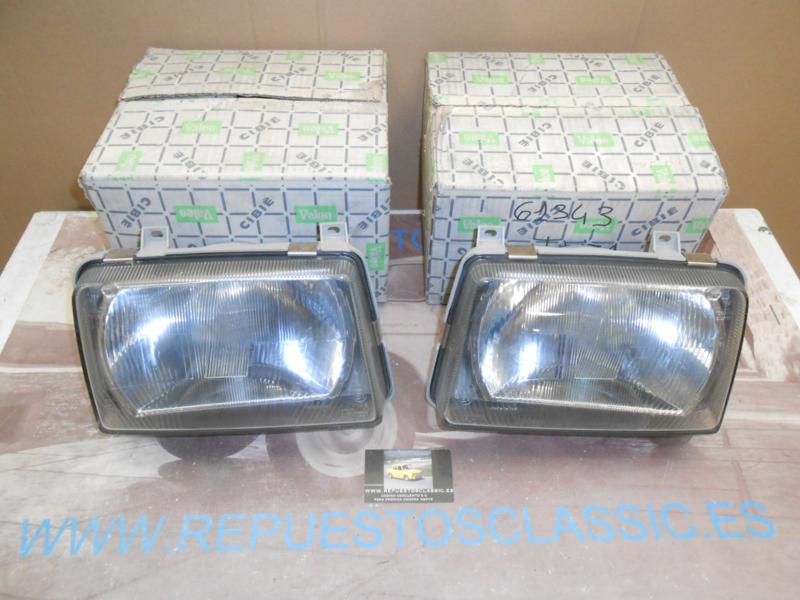 ISE62 JUEGO FAROS CIBIE H4 SEAT IBIZA MKI 84->91 REF. VALEO 061343 / 061344 REGULACION ELECTRICA
