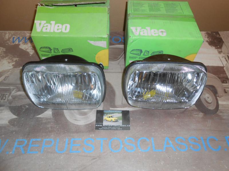 ISE85 JUEGO OPTICAS FAROS KINBY FOCO EUROPEO SEAT 127 , 133 , FIAT 126 CON LUZ DE POSICION REF. VALEO 029332