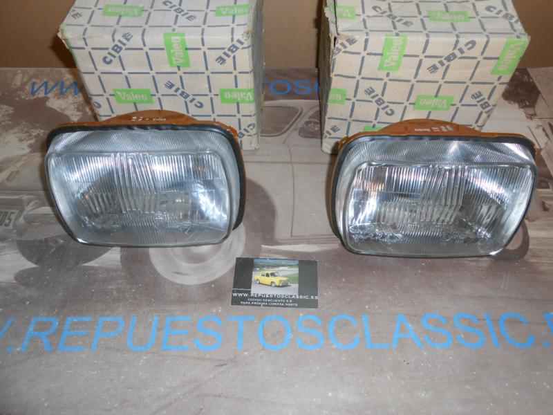 ISE86 JUEGO OPTICAS FAROS CIBIE H4 SEAT 127 , 133 , FIAT 126 REF. VALEO 061670