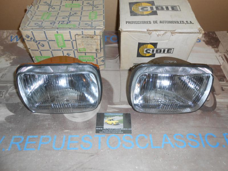 ISE87 JUEGO OPTICAS FAROS VALEO-PASA FOCO EUROPEO SEAT 127 , 133 , FIAT 126