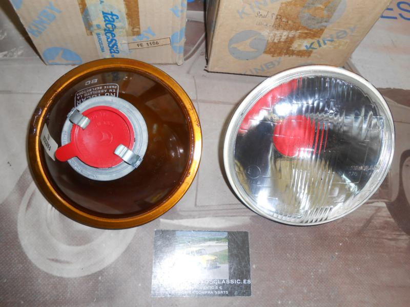ISE119 JUEGO OPTICAS FAROS CENTRALES CARELLO SEAT/FIAT 850 SPORT COUPE FOCO EUROPEO