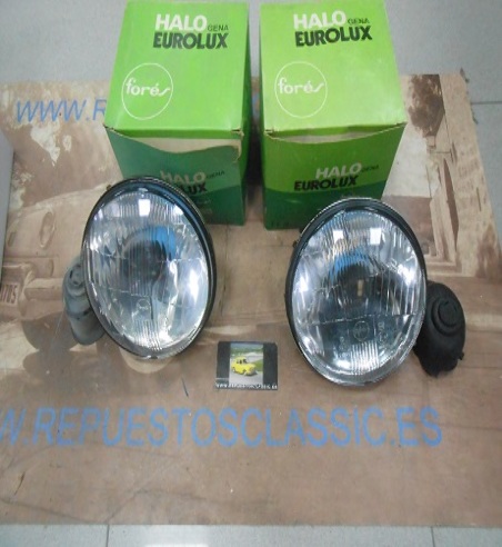 ISE120 JUEGO OPTICAS H4 FAROS FORES SEAT 600 E , L ORIGINALES