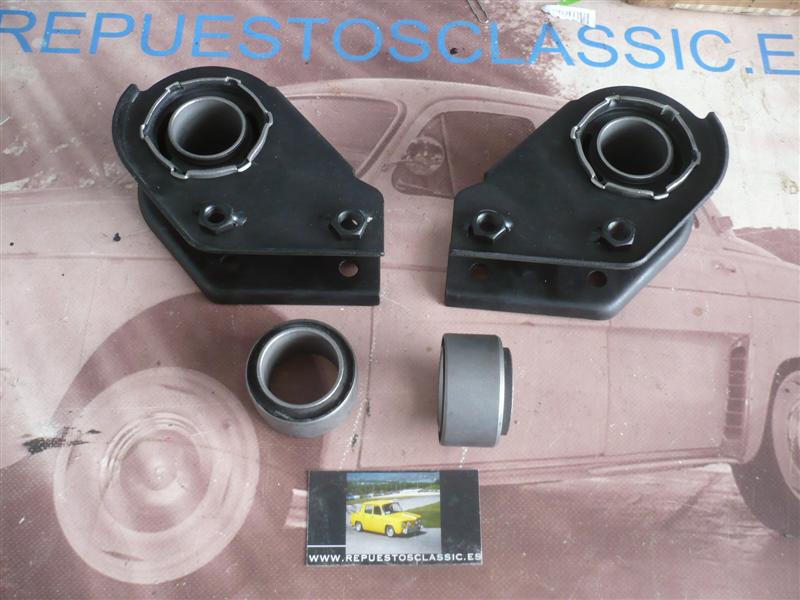 7745619/20 JUEGO SOPORTES SUSPENSION TRASEROS RENAULT 5, 7, 5 ALPINE, ALPINE TURBO DERECHO E IZQUIERDO CON SILEMBLOCK CORTO