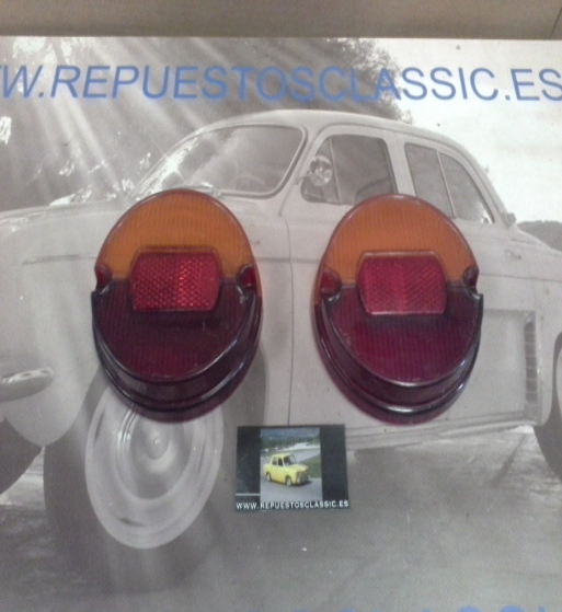 ISE166 JUEGO TULIPAS PILOTOS TRASEROS SIN CERQUILLO CROMADO SEAT 850 BERLINA , COUPE , FERRARI 275 GTB/4 , SIATA
