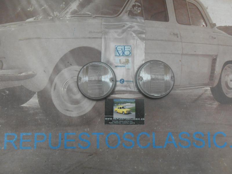 ISE172 JUEGO TULIPAS REDONDAS BLANCAS PILOTOS DELANTEROS SEAT 850 COUPE Y SPORT 1ª SERIE