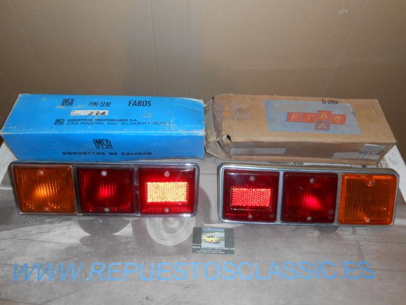 ISE256 JUEGO PILOTOS TRASEROS COMPLETOS SEAT 132 1ª SERIE BASE DE METAL