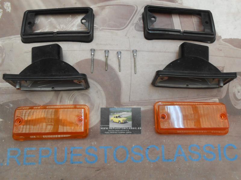 ISE369 JUEGO PILOTOS DELANTEROS TULIPA AMBAR SEAT 133 FIAT 126 2ª SERIE CON GOMA 1 POLO