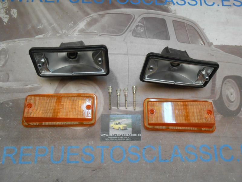 ISE385 JUEGO PILOTOS DELANTEROS TULIPA AMBAR SEAT 133 FIAT 126 2ª SERIE 1 POLO