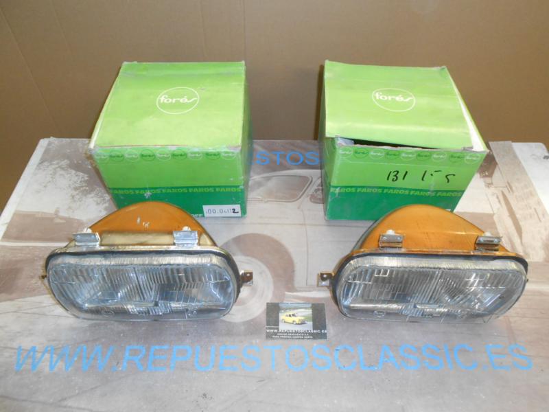 ISE501 JUEGO OPTICAS FAROS FORES SEAT 131 1ª SERIE FOCO EUROPEO