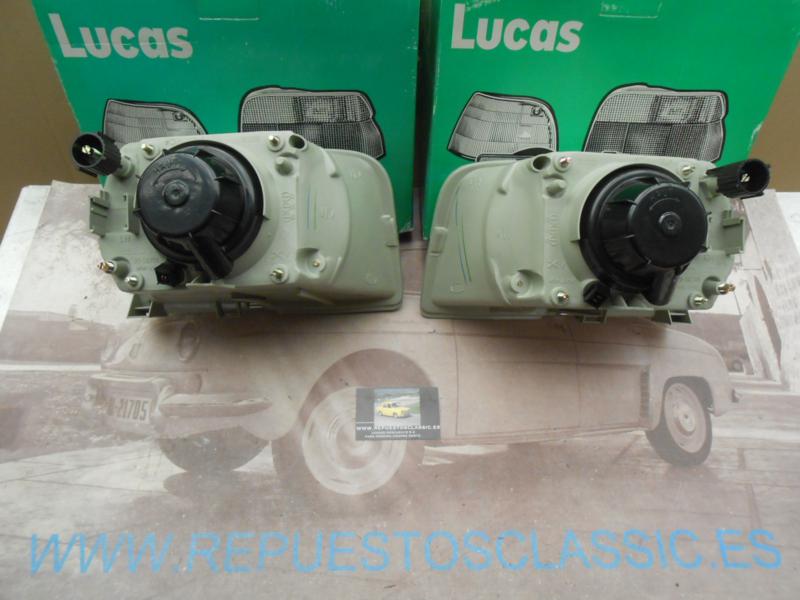 IRE02 JUEGO FAROS LUCAS H4 RENAULT SUPERCINCO TODOS LOS MODELOS REF. LXB166 / LXB177 REGULACION MANUAL