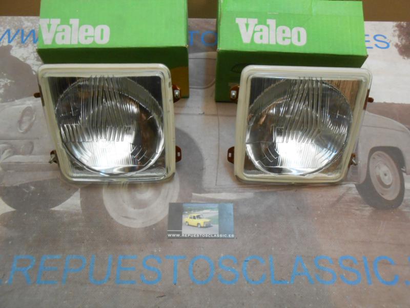IRE09 JUEGO OPTICAS FAROS CUADRADOS CIBIE - VALEO H4 RENAULT 6 2ª SERIE