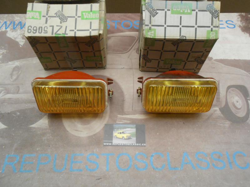 IRE129 JUEGO FAROS ANTINIEBLA AMARILLOS RENAULT 5 TS , TX KINBY - VALEO H3 REF. 029359 / 029360