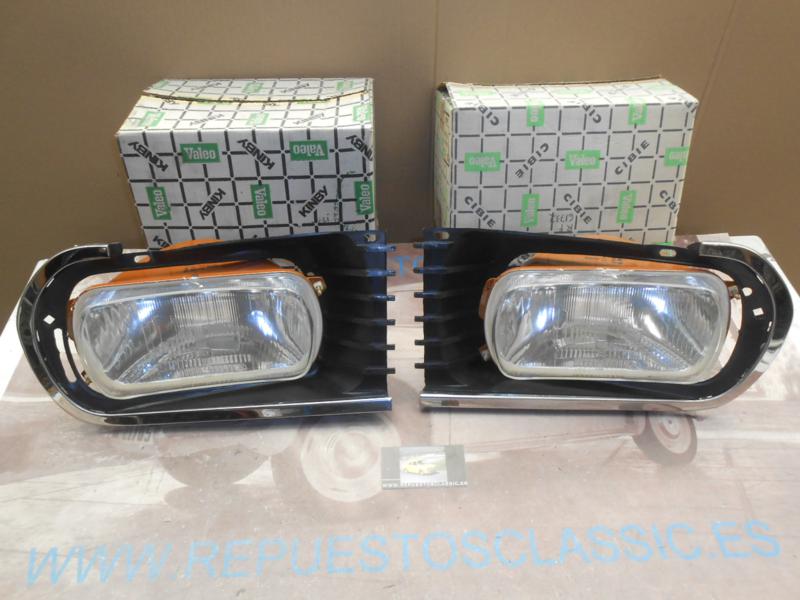 IRE221 JUEGO OPTICAS FAROS RENAULT 12 N , TL 1ª FASE CIBIE FOCO EUROPEO CON BISELES