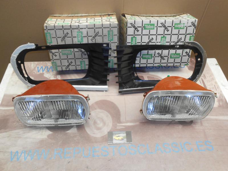 IRE222 JUEGO OPTICAS FAROS RENAULT 12 N , TL 1ª FASE KINBY H4 CON BISELES