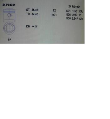 0ROT22P03306 JUEGO 4 PISTONES SEAT 124, 131, 132 84 +1