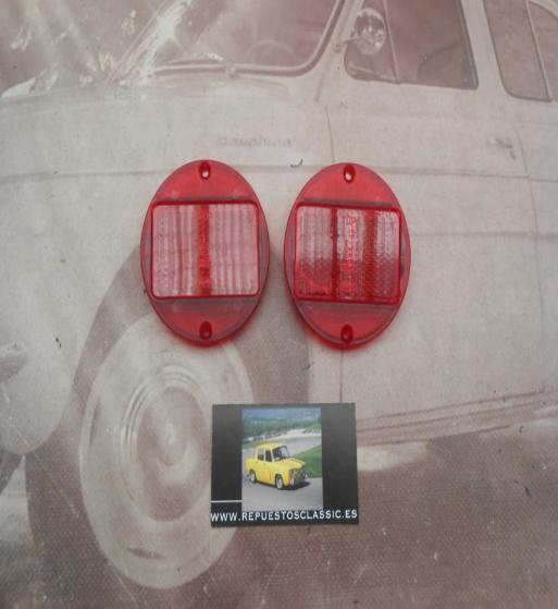 PI388 P2 JUEGO CATADIOPTRICOS REDONDOS ROJOS CAMION AUTOBUS CARAVANA REMOLQUE TRACTOR DIAM. 77mm